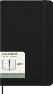 MOLESKINE Agenda 2026, semainier, L/A5, rigide, noir