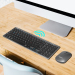 Kit de bureau LogiLink bimode, sans fil, gris/anthracite