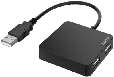 hama USB 2.0 Hub, 4 Port, schwarz