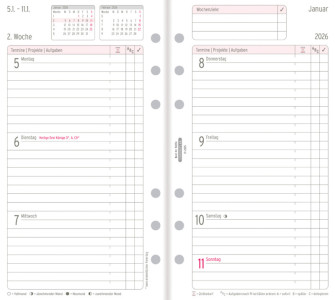 CHRONOPLAN Wochenplan 2026, 1 Woche/2 Seiten, Midi, Spalten
