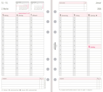 CHRONOPLAN Wochenplan 2026, 1 Woche/2 Seiten, Midi, Spalten