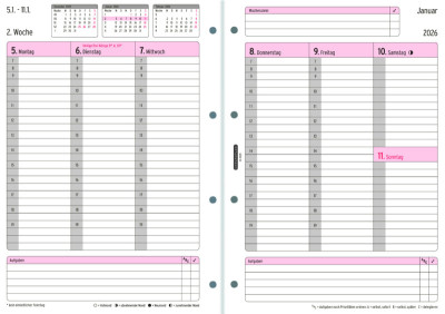 CHRONOPLAN Wochenplan 2026, 1 Woche/2 Seiten, DIN A4