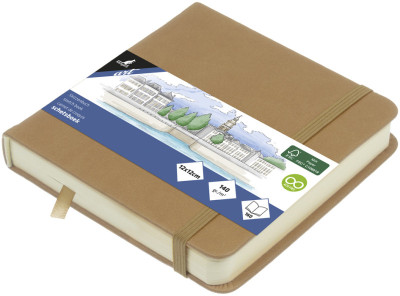 Carnet de croquis Kangaro, 80 feuilles, 120 x 120 mm, jaune ocre