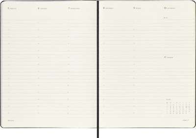 MOLESKINE Agenda Pro 2026, L/A5, couverture rigide, noir