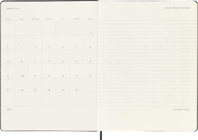 MOLESKINE Agenda Pro 2026, L/A5, couverture rigide, noir