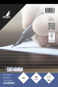 kangaro Bloc-notes A5, quadrillé, 100 feuilles