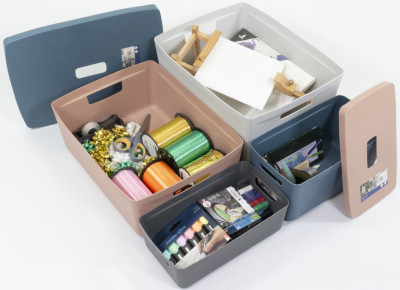 Boîte de rangement kangourou, PP, 8 litres, bleue