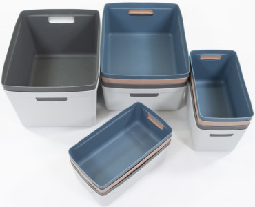 Couvercle kangourou pour boîte de rangement M, PP, gris