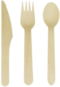 kangaro Einweg-Besteck-Set, aus Holz, 200-teilig