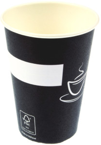 kangaro Papp-Trinkbecher Eco, 0,18 l, schwarz / weiß
