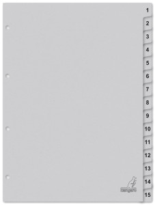 kangaro Karton-Register ECO, Zahlen 1-100, DIN A4
