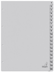 kangaro Karton-Register ECO, Zahlen 1-100, DIN A4