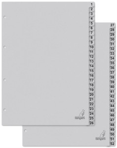 kangaro Karton-Register ECO, Zahlen 1-100, DIN A4