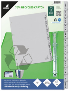 kangaro Karton-Register ECO, Monate, DIN A4, 12-teilig