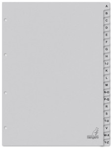 kangaro Karton-Register ECO, A-Z, DIN A4, 20-teilig