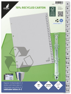 kangaro Karton-Register ECO, A-Z, DIN A4, 20-teilig