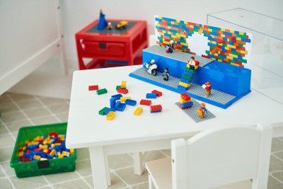 LEGO Vitrine PLAY & DISPLAY CASE ICONIC, bleu