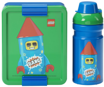 LEGO Gourde + Boîte à goûter LUNCH SET BRICK PATTERN
