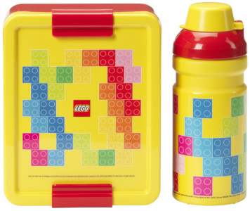 LEGO Gourde + Boîte à goûter LUNCH SET BRICK PATTERN