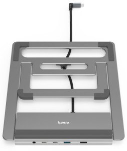 hama Notebook-Ständer mit USB-C-Docking Station, 12-Port