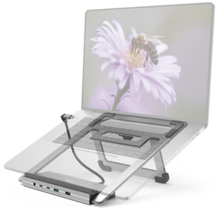 hama Notebook-Ständer mit USB-C-Docking Station, 12-Port