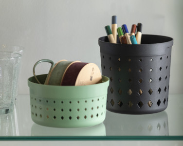 NHG Aufbewahrungskorb SEOUL ROUND ORGANIZER M, PP, weiß