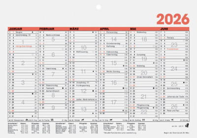 Glocken Tischkalender 