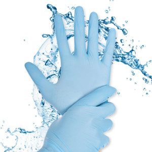 HYGOSTAR Gant en nitrile Rapid-On, S, non poudré, bleu