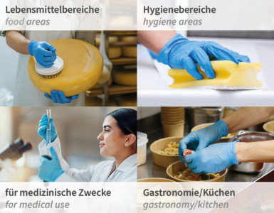 HYGOSTAR Gant en nitrile Rapid-On, S, non poudré, bleu