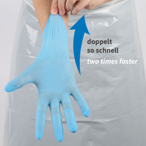 HYGOSTAR Gant en nitrile Rapid-On, XL, non poudré, bleu