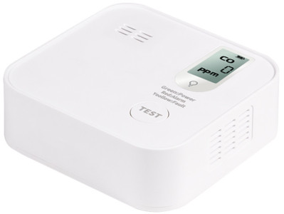 LogiLink Kohlenmonoxidmelder Longlife mit LCD-Display, weiß