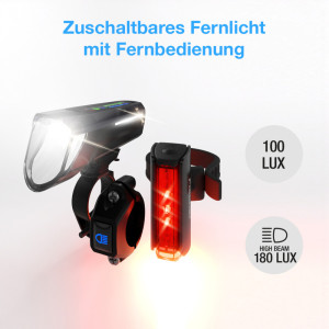 FISCHER Akku-LED-Beleuchtungs-Set TWIN STOP, 100/80 Lux