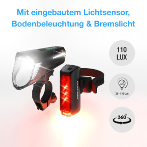 FISCHER Akku-LED-Beleuchtungs-Set TWIN STOP, 110 Lux