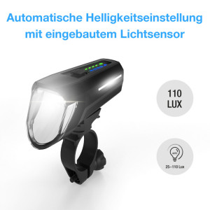 FISCHER Fahrrad-LED-Frontleuchte, 110 Lux