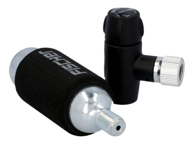 FISCHER Fahrrad-Luftpumpe und Kartusche CO2