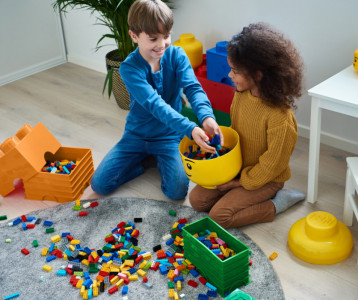 LEGO Boîte en forme de tête STORAGE HEAD SILLY, L, jaune