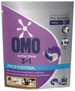 OMO Professional Lessive Pods Active Clean 3en1, 80 lavages