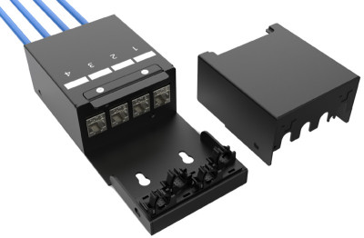 DIGITUS Boîtier de point de consolidation, 6 ports, noir