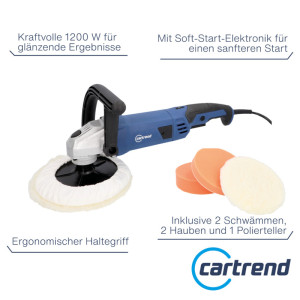 cartrend KFZ-Poliermaschine Profi, 1.200 Watt
