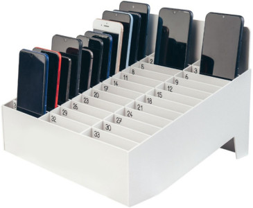 PAPERFLOW Rangement pour smartphones avec 33 logements, gris