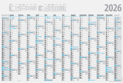 rido idé Wandkalender Plakatkalender, 700 x 470 mm, gefalzt