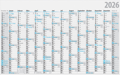 rido idé Plakatkalender, 1.210 x 770 mm, gefalzt, 2026