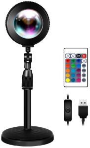 LogiLink Lampe de projection Sunset avec télécommande, noir