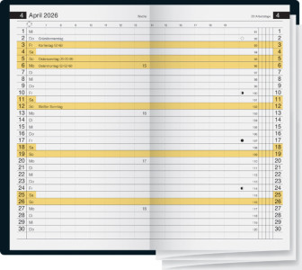 Calendrier de poche rido idé « Mini Planner d15 », 2026 Allemand, noir
