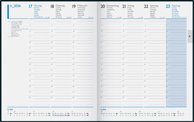 Calendrier livre rido idé « Weekly Timer Balacron » 2026 Allemand, noir