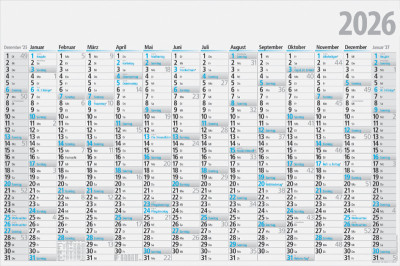 rido idé Plakatkalender, 1.020 x 680 mm, gefalzt, 2026