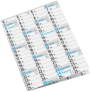 rido idé Plakatkalender, 1.020 x 680 mm, gefalzt, 2026