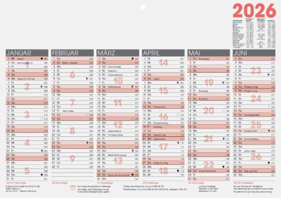 Glocken Tischkalender 