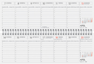 Glocken Tischkalender 