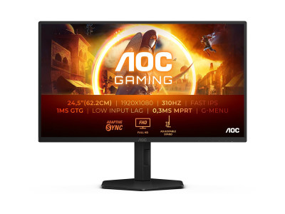 AOC : AOC MONITOR 24.5IN G4 FAST IPS FHD 310HZ HDR ERGONOMIC STAND